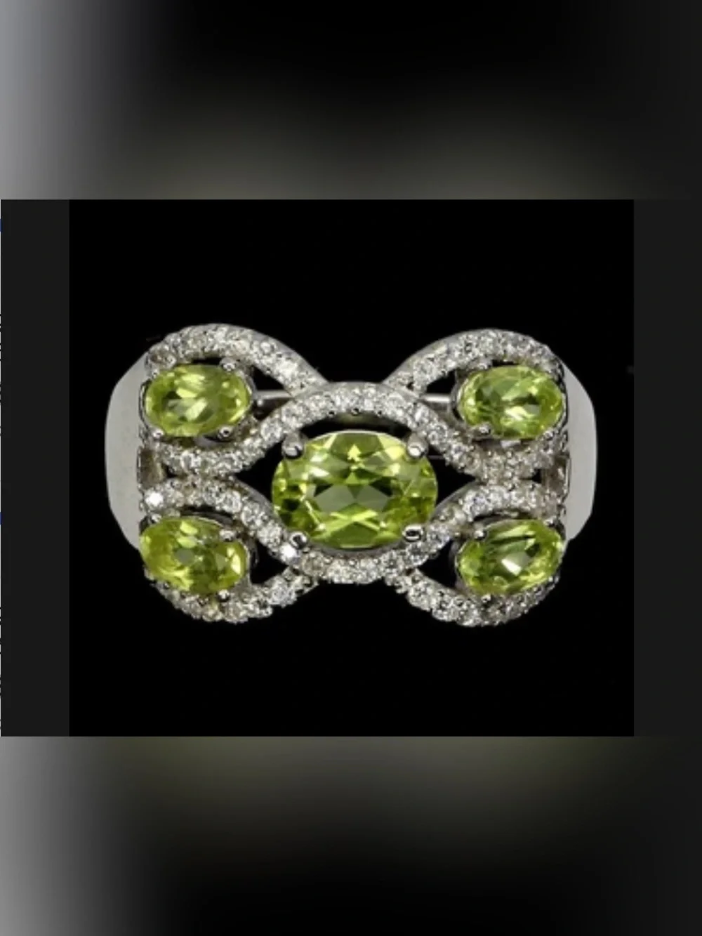 Beautiful Natural oval cut Burma Peridot 1.90CT 925 Sterling Silver Ring Size 9